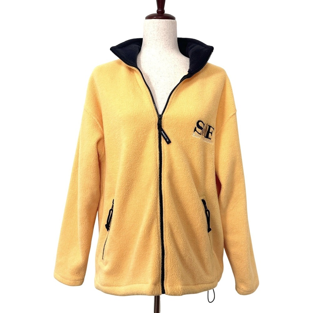VTG Andys San Francisco California SF Fleece Jacket Yellow Full Zip Gorpcore S